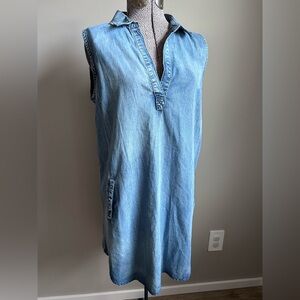 Papillon 100% cotton Sleeveless lightweight Denim jean shift effortless Dress